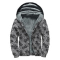 Motorcycle And Angel Pattern Print Sherpa Lined Zip Up Hoodie