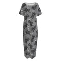 Motorcycle And Angel Pattern Print Short Sleeve Long Nightdress
