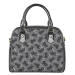 Motorcycle And Angel Pattern Print Shoulder Handbag