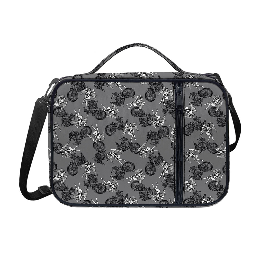 Motorcycle And Angel Pattern Print Shoulder Strap Bible Bag