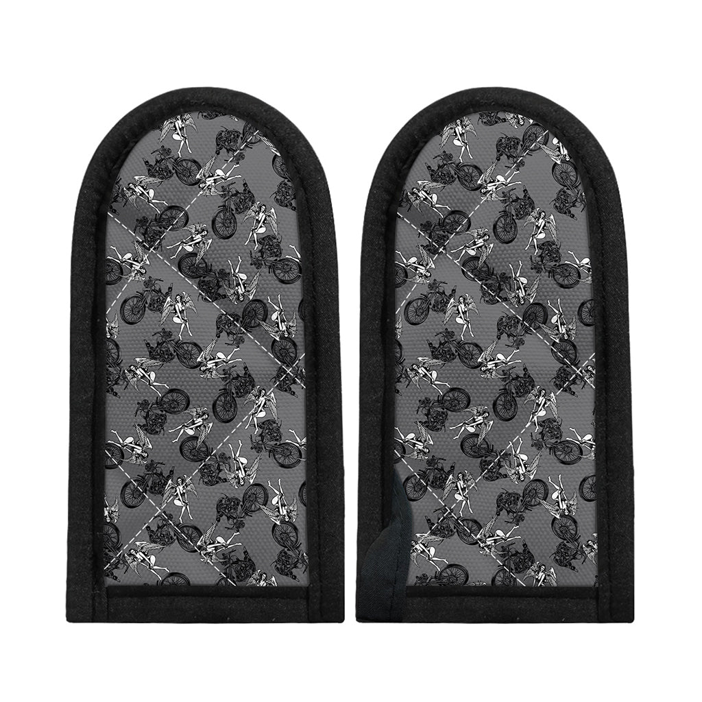 Motorcycle And Angel Pattern Print Skillet Handle Cover