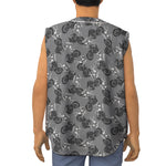Motorcycle And Angel Pattern Print Sleeveless Baseball Jersey