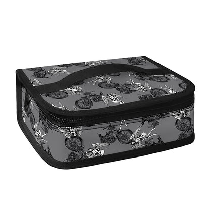 Motorcycle And Angel Pattern Print Small Lunch Bag