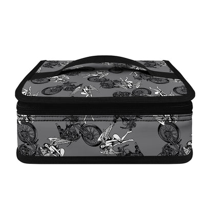 Motorcycle And Angel Pattern Print Small Lunch Bag