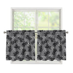 Motorcycle And Angel Pattern Print Tier Curtains