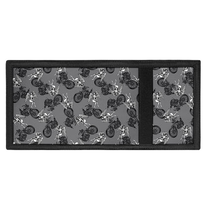 Motorcycle And Angel Pattern Print Trifold Wallet
