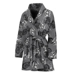 Motorcycle And Angel Pattern Print Women's Bathrobe