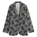 Motorcycle And Angel Pattern Print Women's Blazer