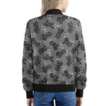 Motorcycle And Angel Pattern Print Women's Bomber Jacket