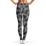 Motorcycle And Angel Pattern Print Women's Leggings