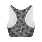 Motorcycle And Angel Pattern Print Women's Sports Bra