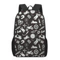 Motorcycle Equipment Pattern Print 17 Inch Backpack