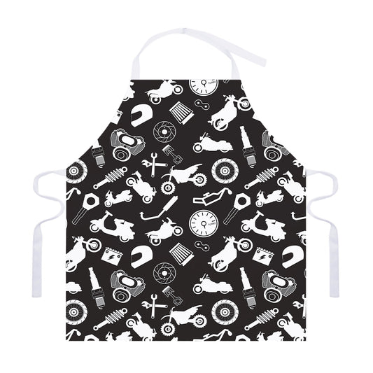 Motorcycle Equipment Pattern Print Adjustable Apron