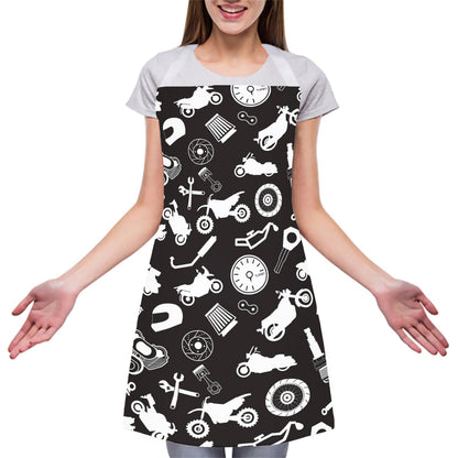 Motorcycle Equipment Pattern Print Adjustable Apron