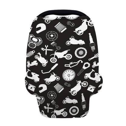Motorcycle Equipment Pattern Print Baby Seat Cover