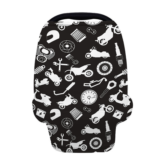Motorcycle Equipment Pattern Print Baby Seat Cover