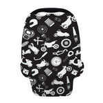 Motorcycle Equipment Pattern Print Baby Seat Cover