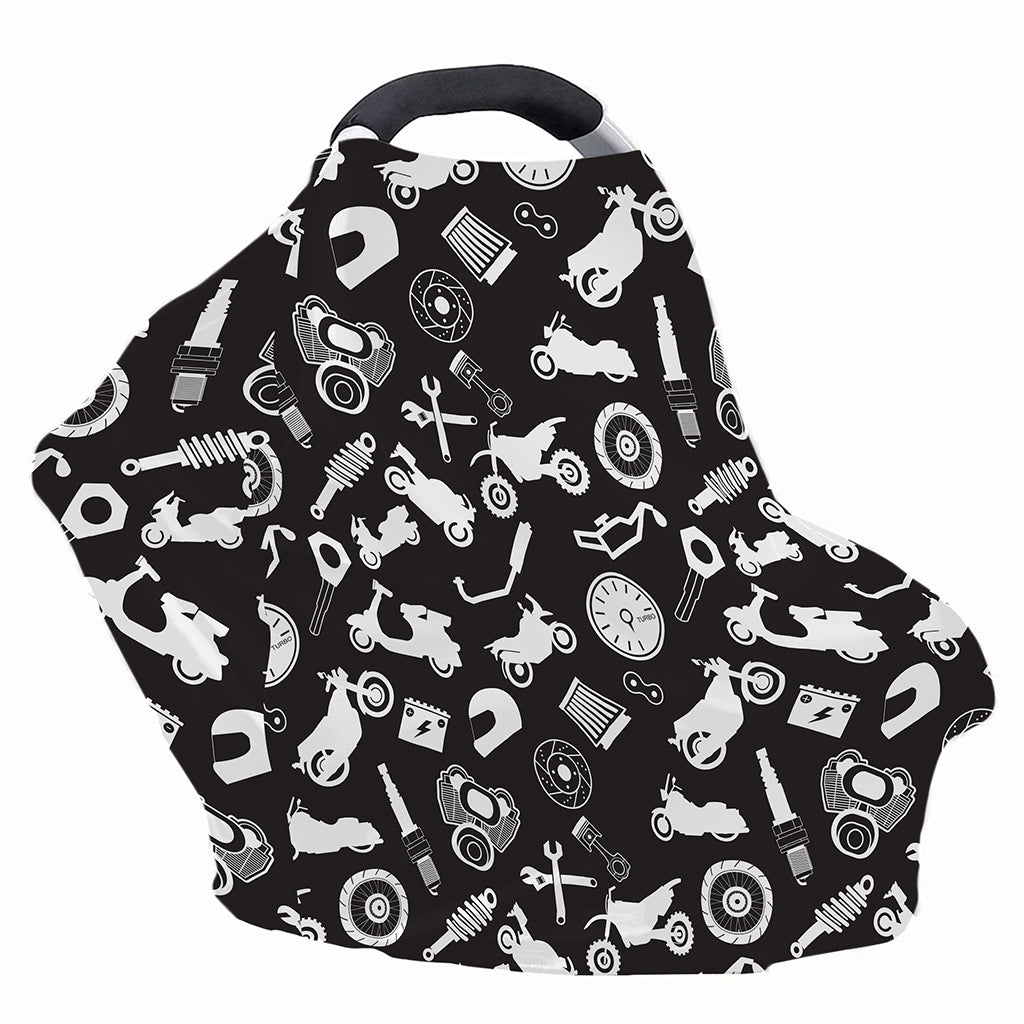 Motorcycle Equipment Pattern Print Baby Seat Cover