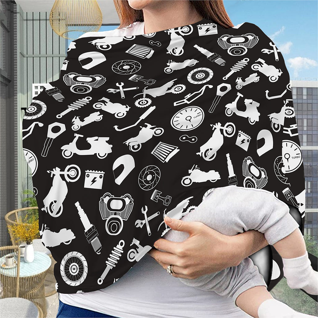 Motorcycle Equipment Pattern Print Baby Seat Cover