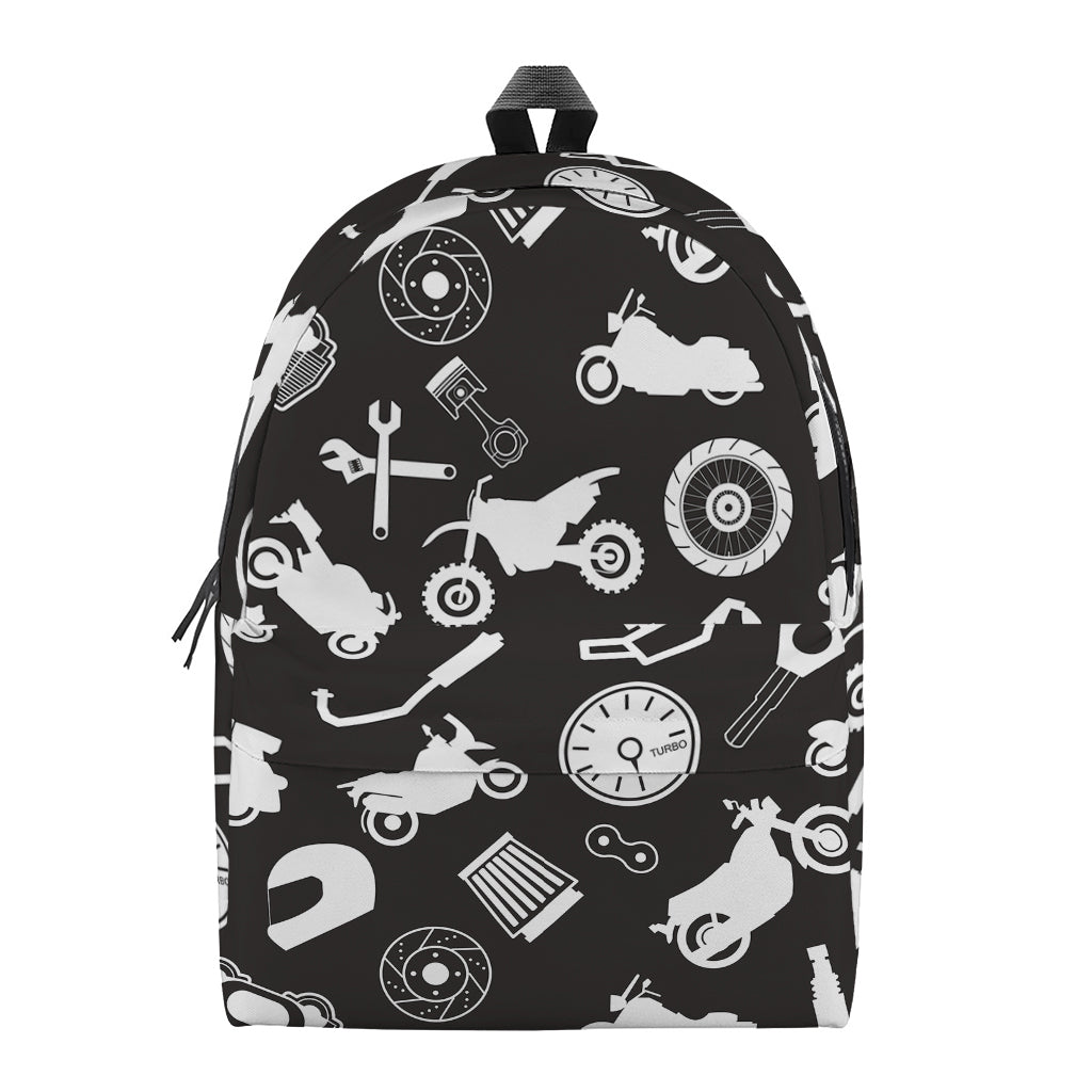 Motorcycle Equipment Pattern Print Backpack