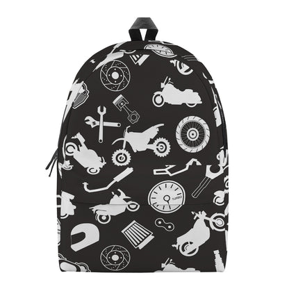 Motorcycle Equipment Pattern Print Backpack