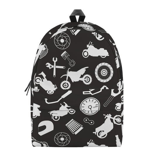 Motorcycle Equipment Pattern Print Backpack
