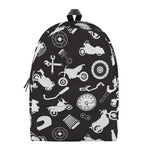 Motorcycle Equipment Pattern Print Backpack