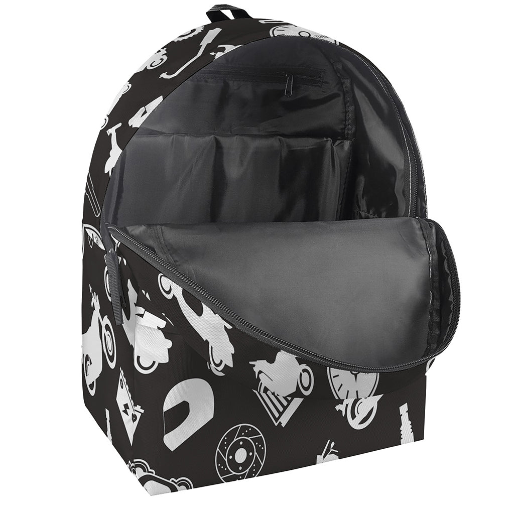 Motorcycle Equipment Pattern Print Backpack