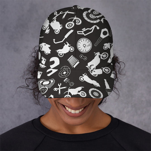 Motorcycle Equipment Pattern Print Baseball Cap