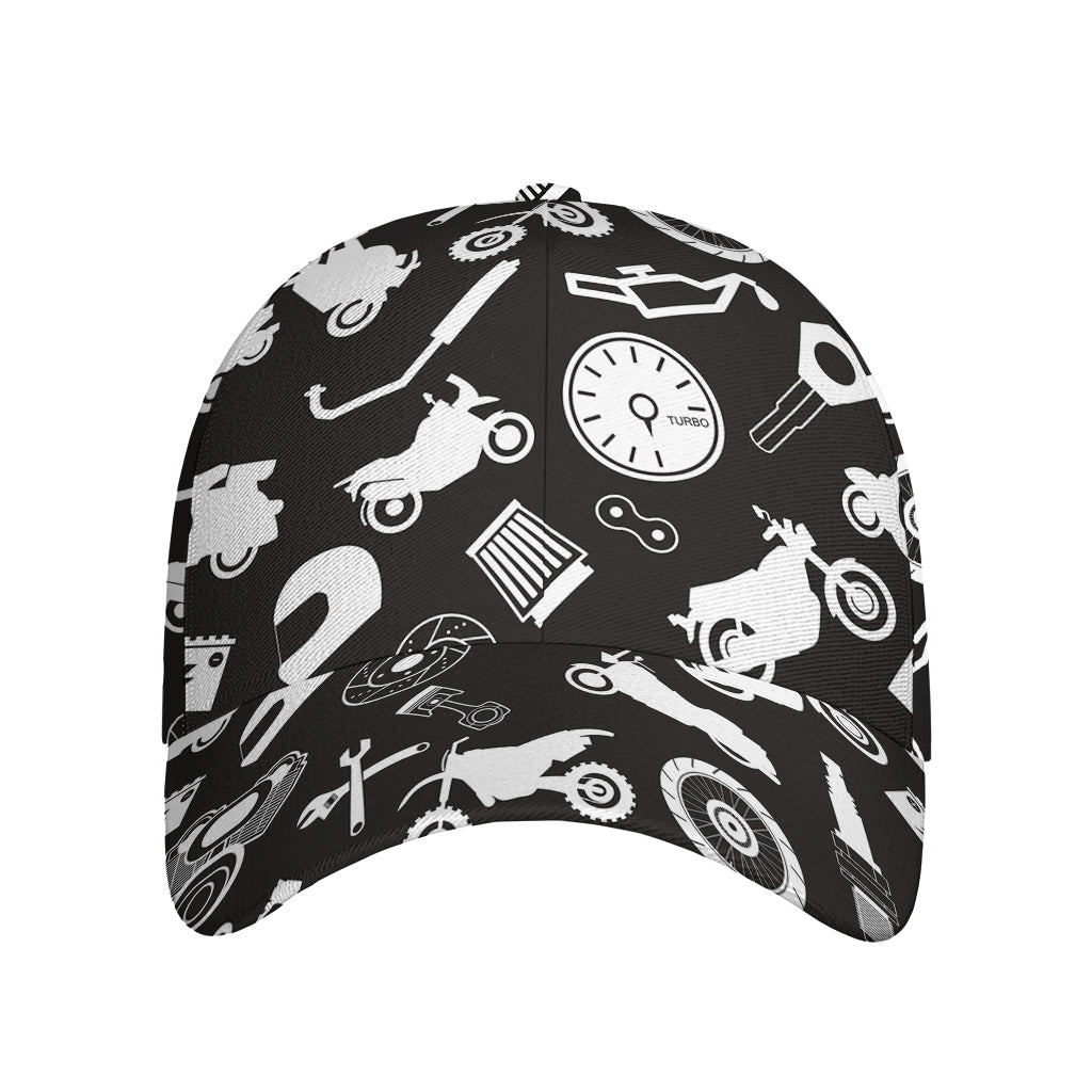 Motorcycle Equipment Pattern Print Baseball Cap