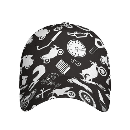 Motorcycle Equipment Pattern Print Baseball Cap