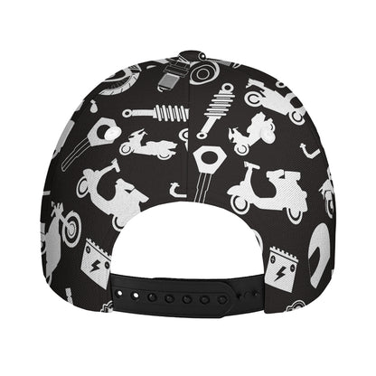 Motorcycle Equipment Pattern Print Baseball Cap