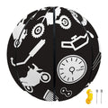 Motorcycle Equipment Pattern Print Basketball