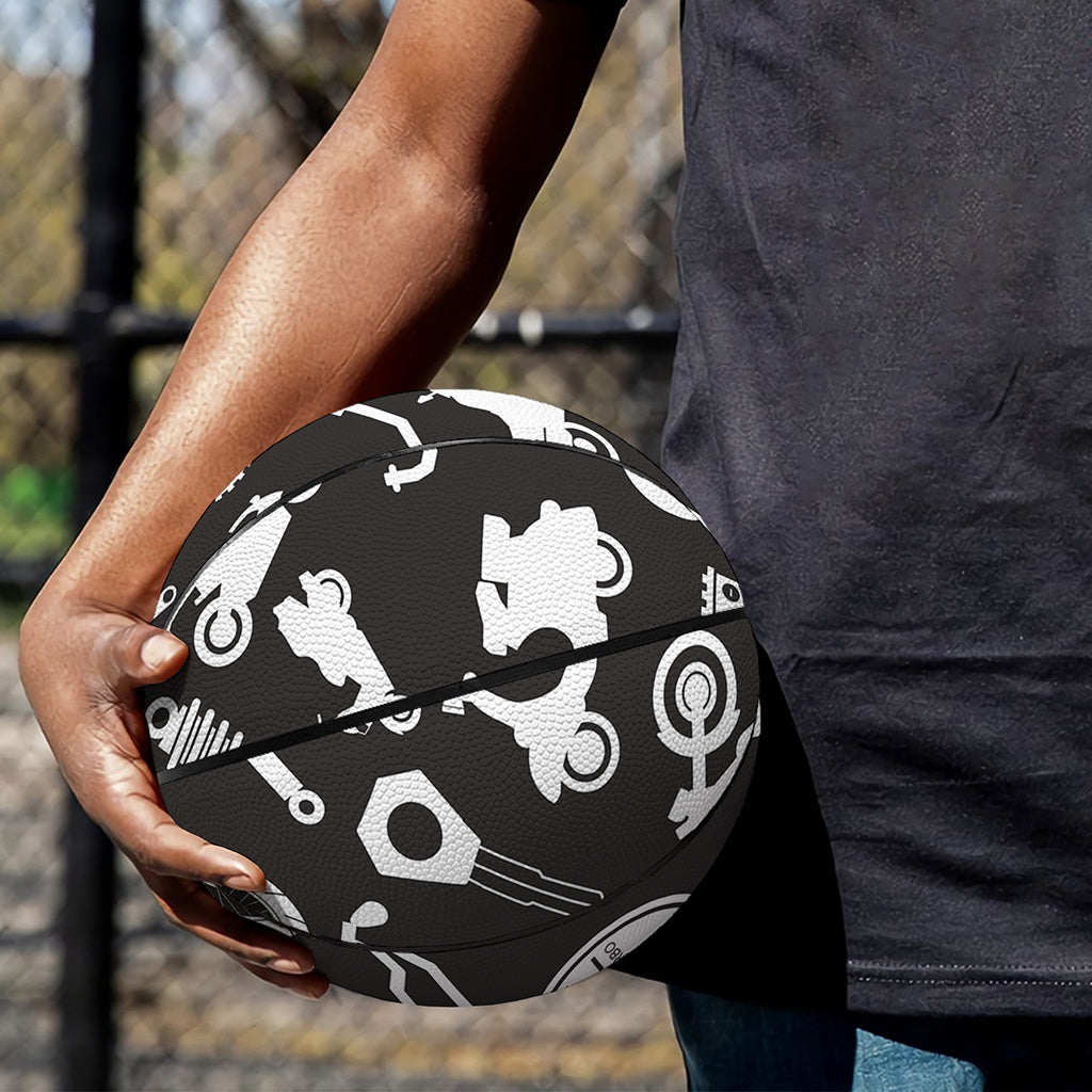 Motorcycle Equipment Pattern Print Basketball