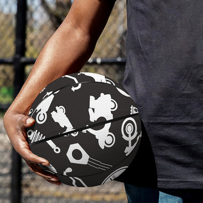 Motorcycle Equipment Pattern Print Basketball