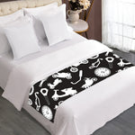 Motorcycle Equipment Pattern Print Bed Runner