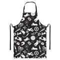 Motorcycle Equipment Pattern Print Bib Apron With Pocket