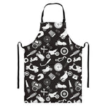 Motorcycle Equipment Pattern Print Bib Apron With Pocket
