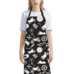 Motorcycle Equipment Pattern Print Bib Apron With Pocket