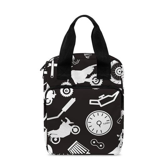 Motorcycle Equipment Pattern Print Bible Tote Bag