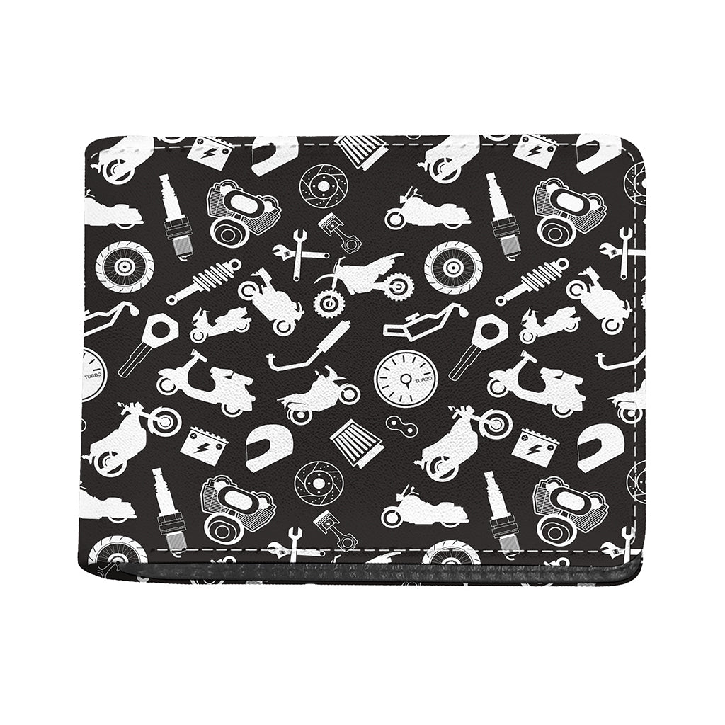 Motorcycle Equipment Pattern Print Bifold Wallet