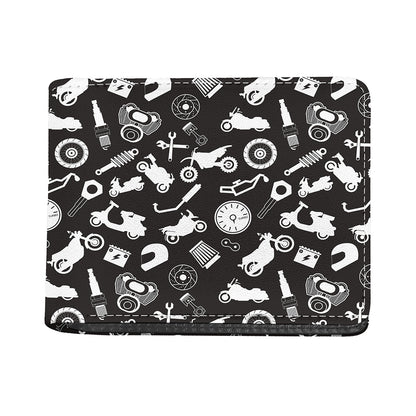 Motorcycle Equipment Pattern Print Bifold Wallet