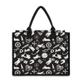 Motorcycle Equipment Pattern Print Canvas Tote Bag
