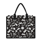 Motorcycle Equipment Pattern Print Canvas Tote Bag