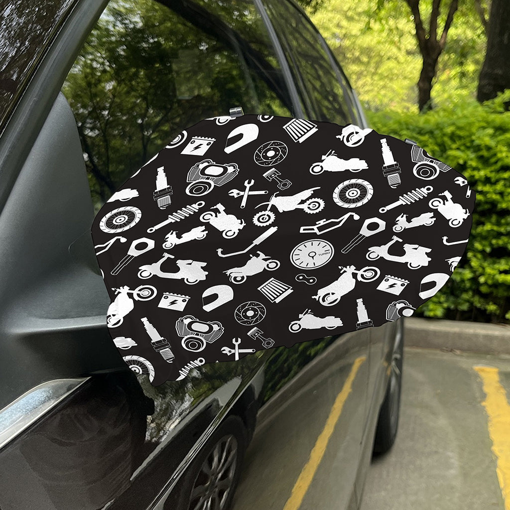Motorcycle Equipment Pattern Print Car Side Mirror Covers