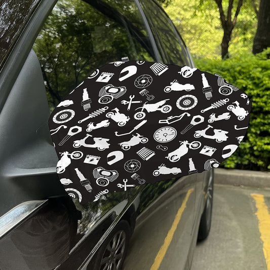 Motorcycle Equipment Pattern Print Car Side Mirror Covers