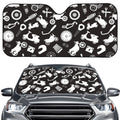 Motorcycle Equipment Pattern Print Car Windshield Sun Shade