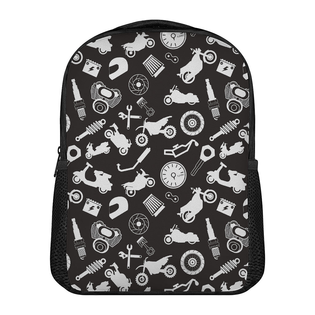 Motorcycle Equipment Pattern Print Casual Backpack