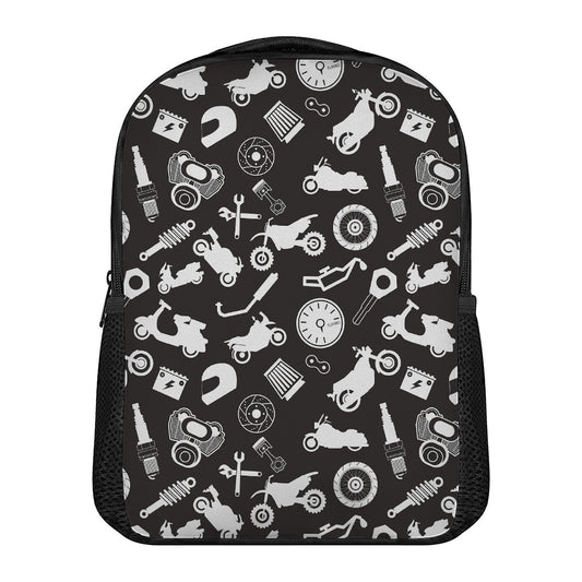Motorcycle Equipment Pattern Print Casual Backpack