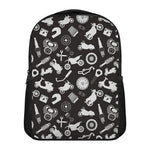 Motorcycle Equipment Pattern Print Casual Backpack